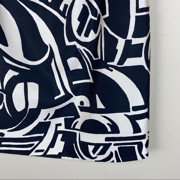 Ralph Lauren Black Ivory Pencil Silk Skirt Size 2 - Picture 7 of 8